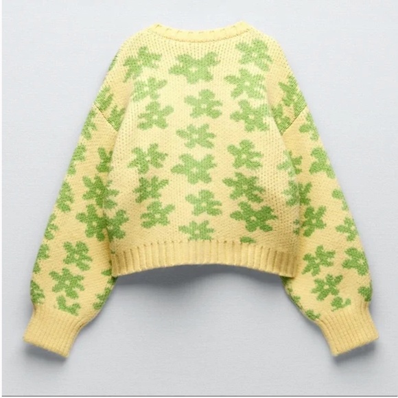 Zara Floral Jacquard Knit Cardigan NWT - Picture 7 of 8